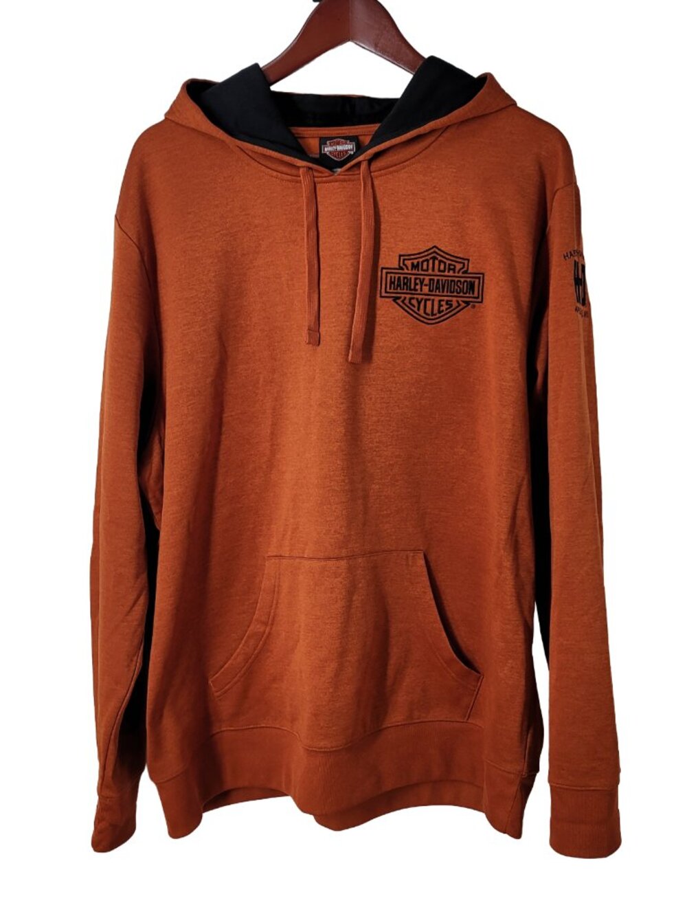 Harley-Davidson Hoodie XL Orange Pullover Sweatshirt Appleton WI Biker
